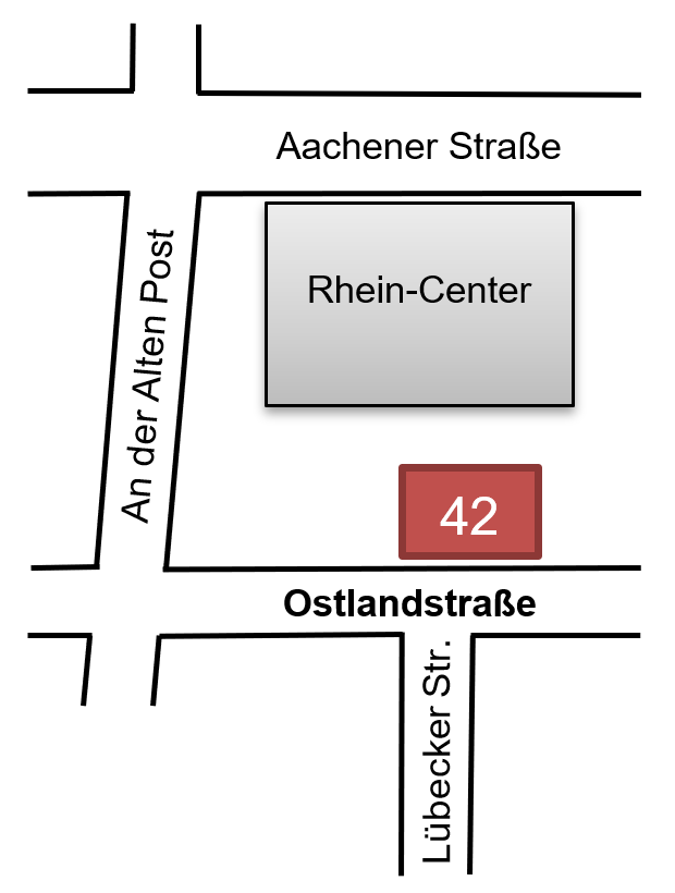 Anfahrt Thaimassage Köln - Ostlandstr. 42, 50858 Köln-Weiden, Tel. 02234 4307665